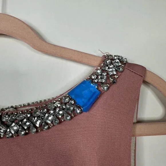 FLAW - NWT Mac Duggal Embellished Neck Trumpet Gown Rose Petal 12 #A0191 - Picture 6 of 13